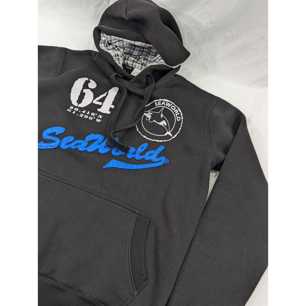 Sea World Hoodie Mens XL Classic Fit Black Heavy Sweatshirt Shamu Ocean Parks‎